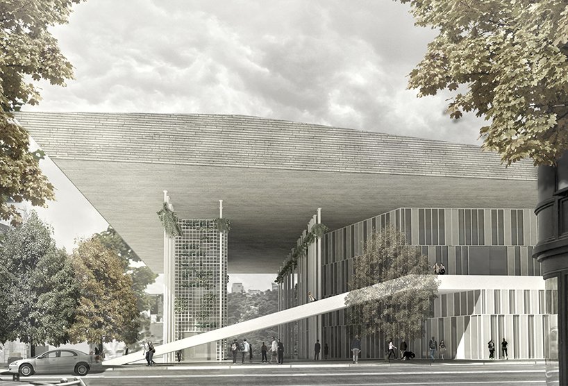 tomsd88's tweet photo. @tomsd88 designs wooden cantilevered roof for tokyo music centre https://t.co/ttYNAGssiE #architecture #competition https://t.co/4wnhVDOcJJ