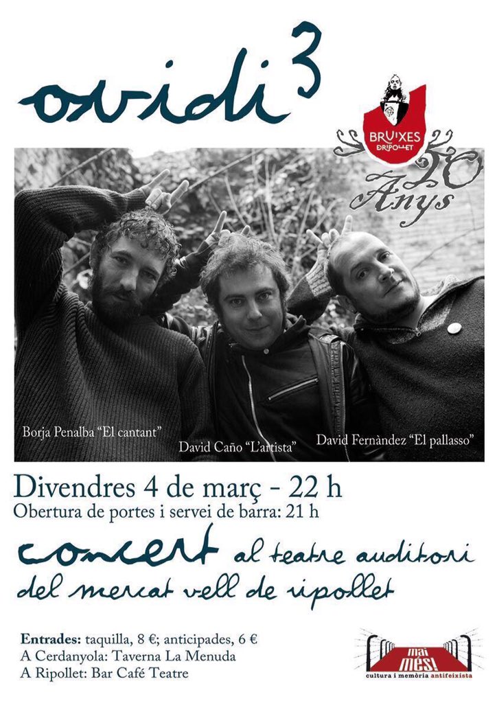 MaiMes_info's tweet photo. La nit del concert d'@Ovidi3 trobareu al Teatre l'exposició Dones lliures a #Ripollet. La memòria puja a l'escenari. https://t.co/IOwgV6iLaY