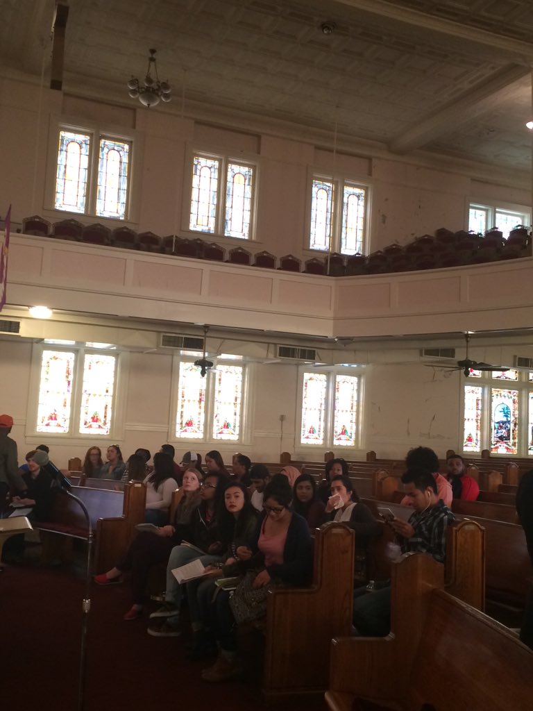 EddiesOffice's tweet photo. Fort Worth Historic Bus Tour! Checking out Mt. Gilead Baptist Church built in 1912! #tcctrinityriver https://t.co/7WJXYp4IdU