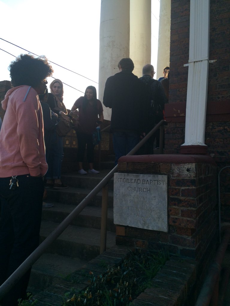 EddiesOffice's tweet photo. Fort Worth Historic Bus Tour! Checking out Mt. Gilead Baptist Church built in 1912! #tcctrinityriver https://t.co/7WJXYp4IdU