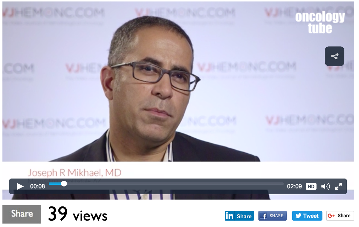 oncologytube's tweet photo. Isatuximab Phase II clinical trial @jmikhaelmd @MayoMyeloma #ash2015  https://t.co/pAdM68A7Ve https://t.co/wuvSkf8P4d