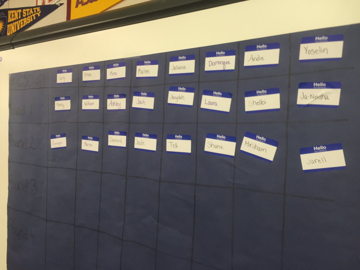 alstrawser's tweet photo. #AGSDraft Two rounds down!! @newtechnetwork @ISSN https://t.co/VyouMDRF5P