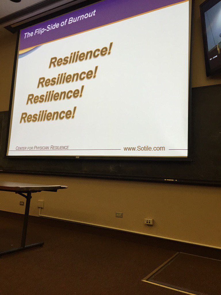 UChicagoCMO's tweet photo. Thanks @UChicagoMed OB/GYN for bringing Dr. Sotile to focus us on physician #burnout &amp; #resilience. So needed https://t.co/ldgPDiyBhR