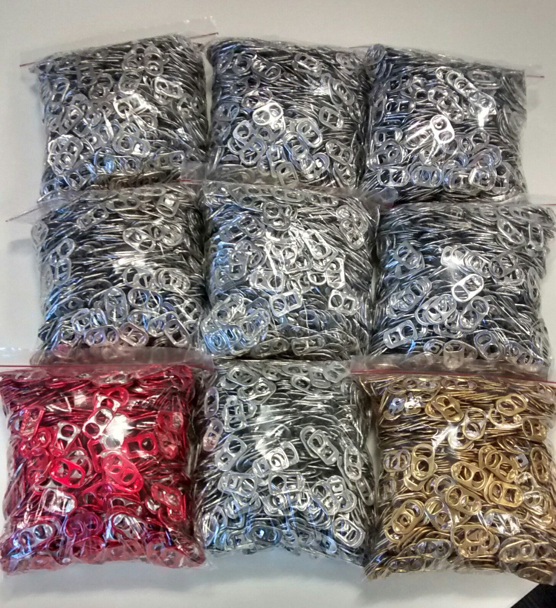 RINGPULLSWINDON's tweet photo. Latest ringpulls ready to be weighed :) #pcf #recycle  #recycling https://t.co/s2h1YUmfr2