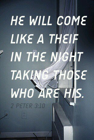SteveR0828's tweet image. 2nd Peter 3:10 He will come like a thief in the night taking those who are His! #Truth #JesusWillReturn