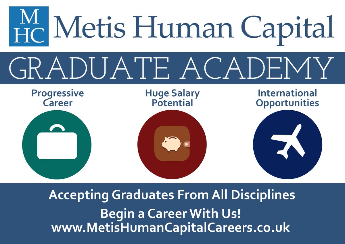 MetisHC's tweet image. MHC is looking ++ #graduates to start in recruitment this spring!
Apply b4 4th March &amp;amp; visit goo.gl/vy8bUZ