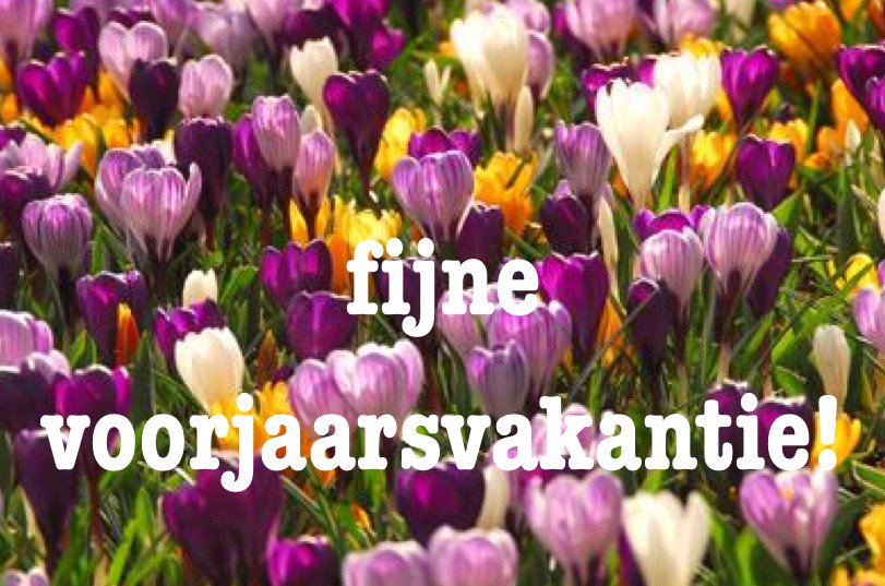 Wij wensen iedereen een heel fijne voorjaarsvakantie! Tot maandag 29 februari!