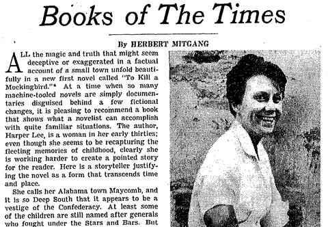 nytimesbooks's tweet photo. The New York Times's reviews of Harper Lee's "To Kill a Mockingbird" from 1960. https://t.co/ZXelLhqqf3 https://t.co/1t6jXdD35b