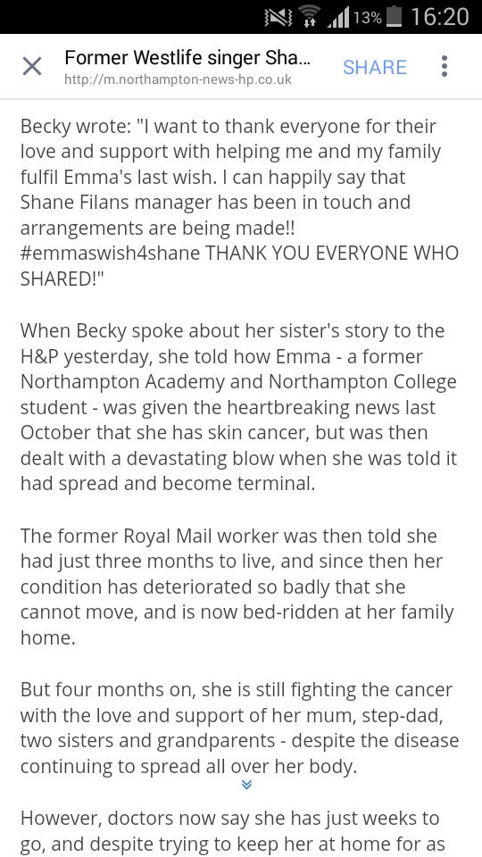 squidgy93's tweet photo. So happy to read this! #emmaswish4shane @ShaneFilan https://t.co/ncNZD53RTe