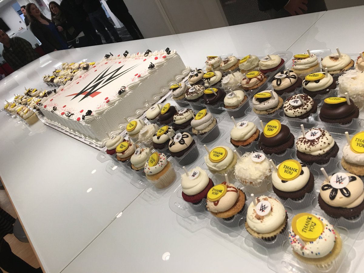 WWEUniverse's tweet photo. Rule of Life No. 404: When you launch an amazing new website, you get delicious cakes to celebrate! #WWEcom https://t.co/AbgfSeUSsh