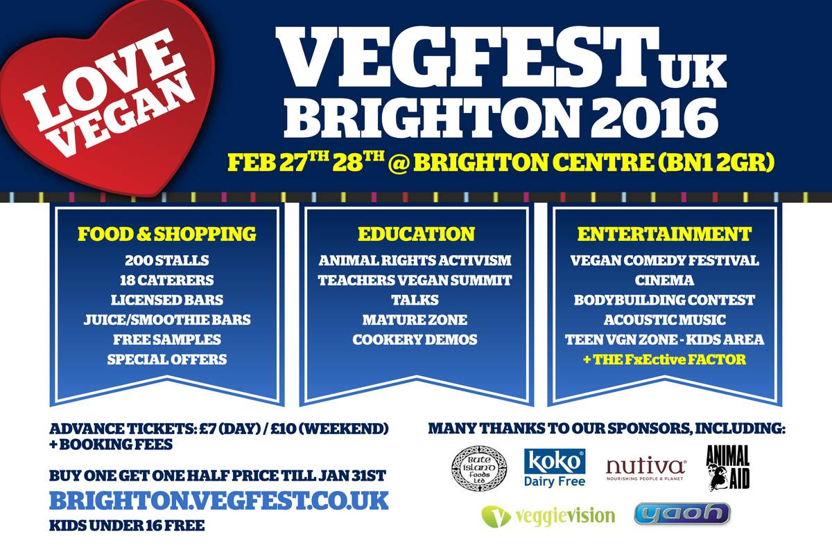 VegfestUK's tweet photo. Fancy #volunteering at @VegfestUK #Brighton on Feb 27th 28th? Email victoria.vegfest@gmail.com to apply thanks :) x https://t.co/DjF2aneXVR