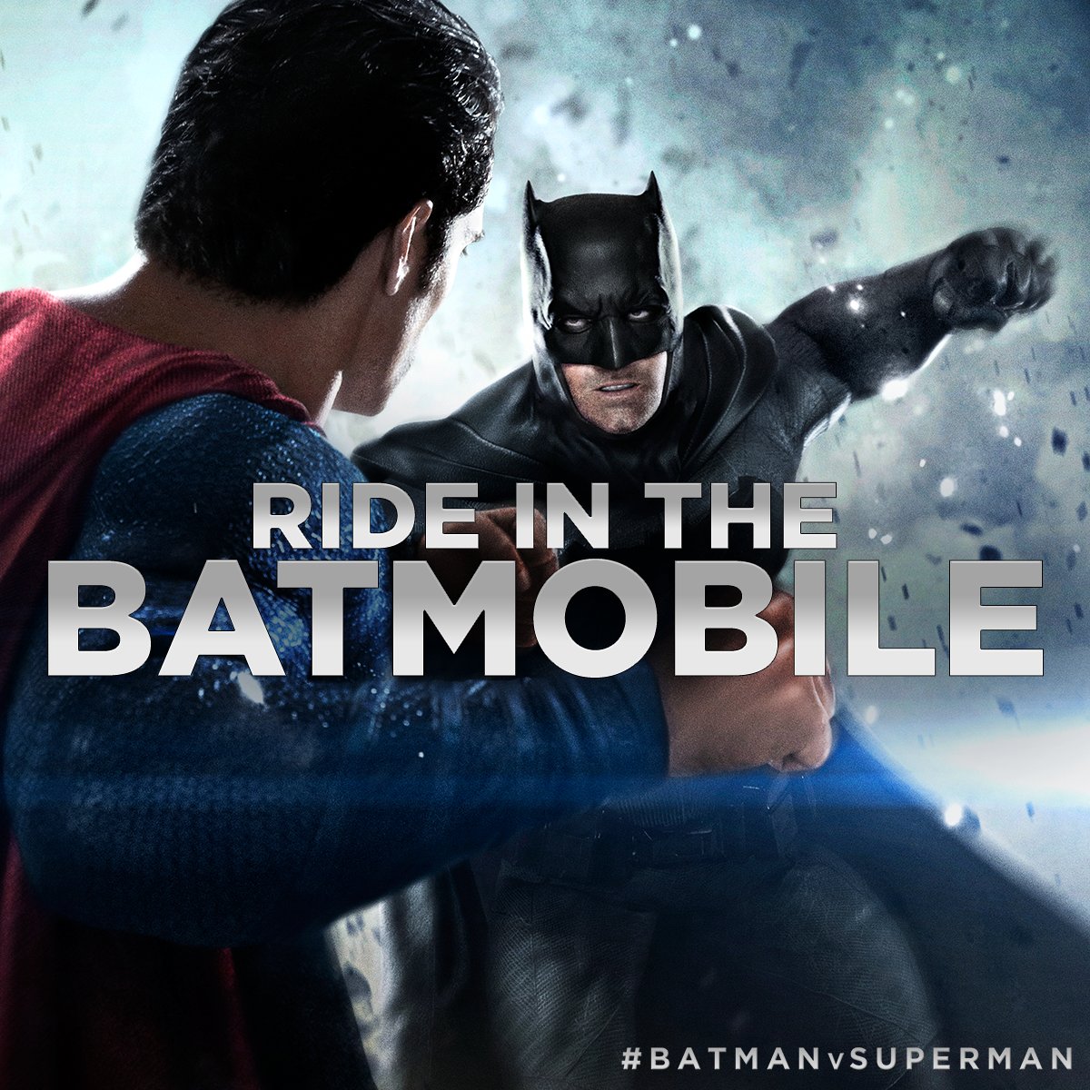 BatmanvSuperman's tweet photo. BIG news. Enter to ride in the Batmobile, fly with Henry Cavill, and attend the NY premiere: https://t.co/AT1Si5vjkm https://t.co/49eJau93J2