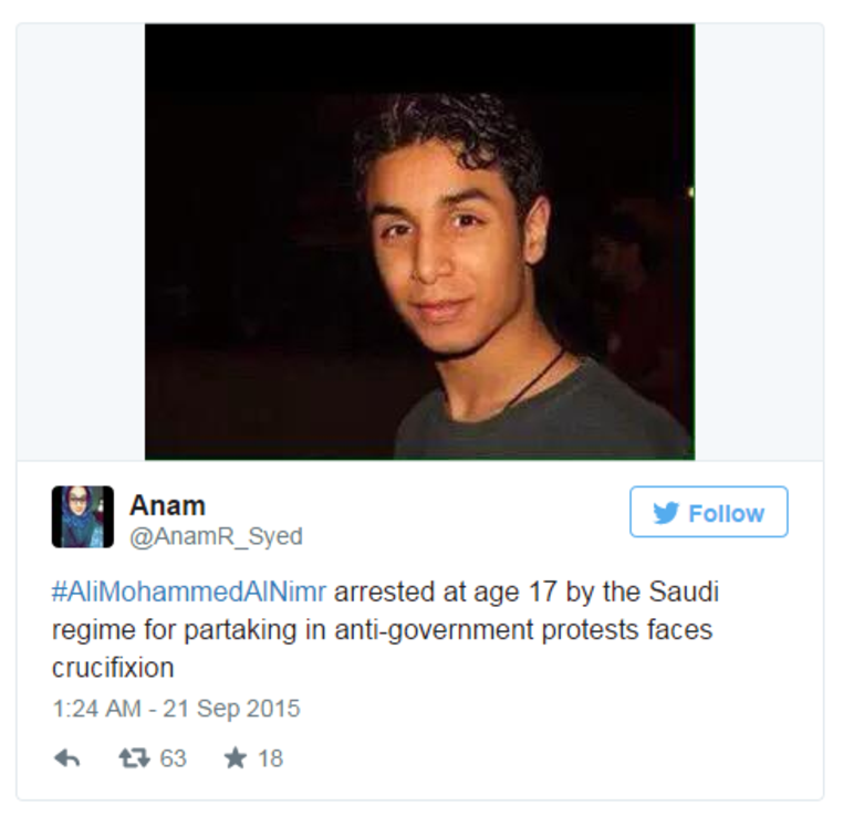gorop_'s tweet photo. #OpNimr  #AliMohammedAlNimr  #FreeNimr #savethe7 
@KingSalman  @BarackObama  @UN  @umbaqer2 @OFA https://t.co/4JGMnDJQt1