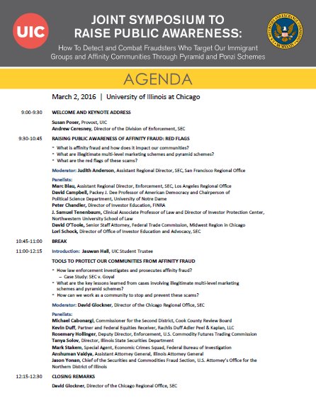 ILFCGOV's tweet photo. Join this #Symposium to raise awareness on how to combat #frauds, #pyramids an #PonziSchemes. March 2nd 2016 at UIC https://t.co/3JVQnZ0pqZ