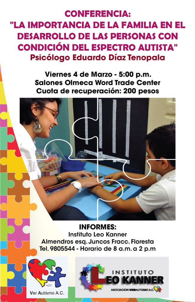 verautismo's tweet photo. Ver Autismo e Instituto Leo Kanner les invita a esta excelente conferencia . https://t.co/t9717MOR04