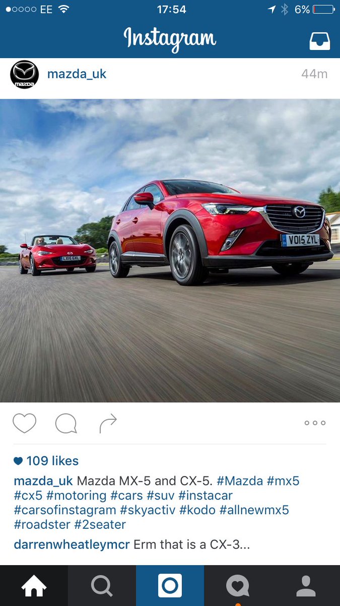 dazstrikesagain's tweet photo. @Mazda_UK can you not tell the difference between your own models?? Had to correct you! https://t.co/AVPti0MfMj