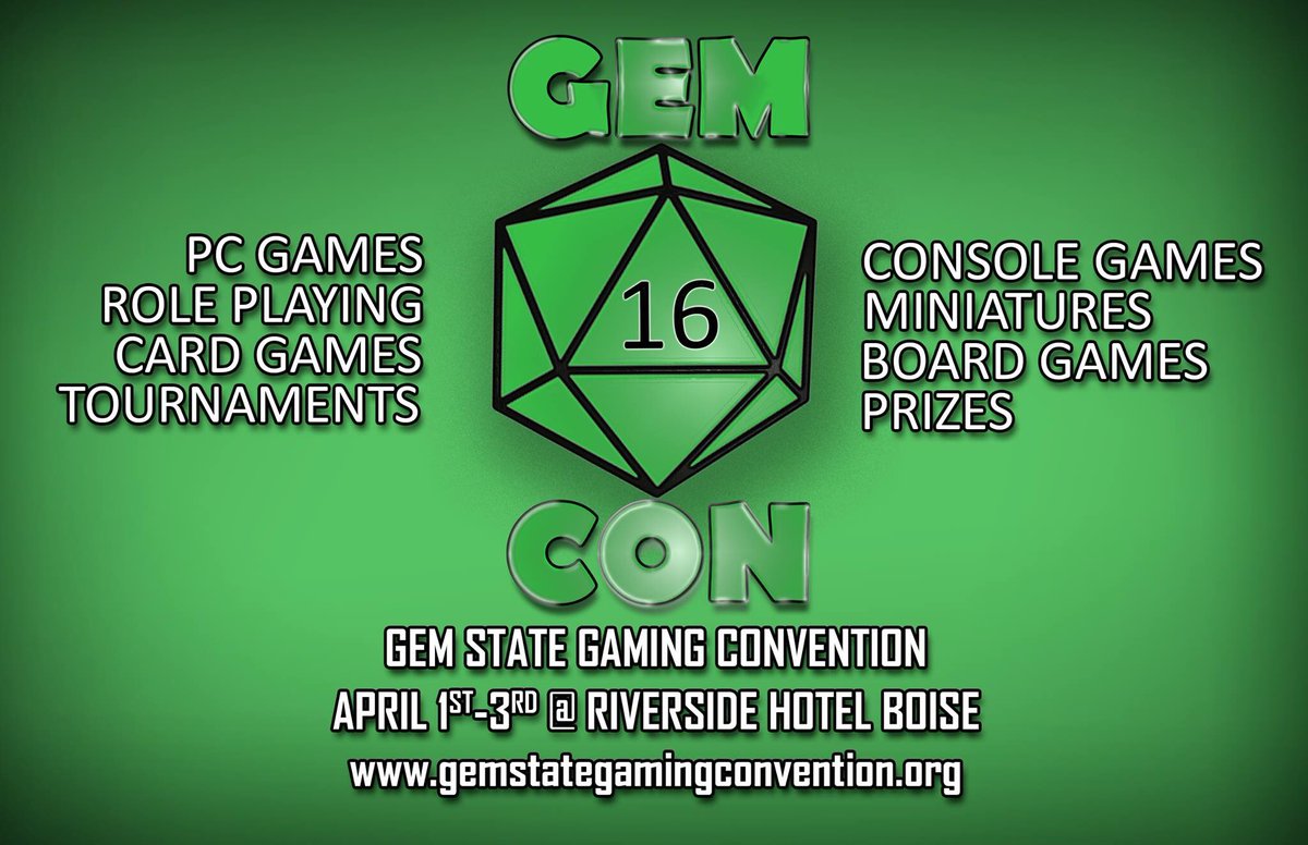 passafistgame's tweet photo. We are beyond excited for the Gem State Gaming Convention, and we want to see you there! #GemCon #GSGC https://t.co/HFIQ7ZNucW