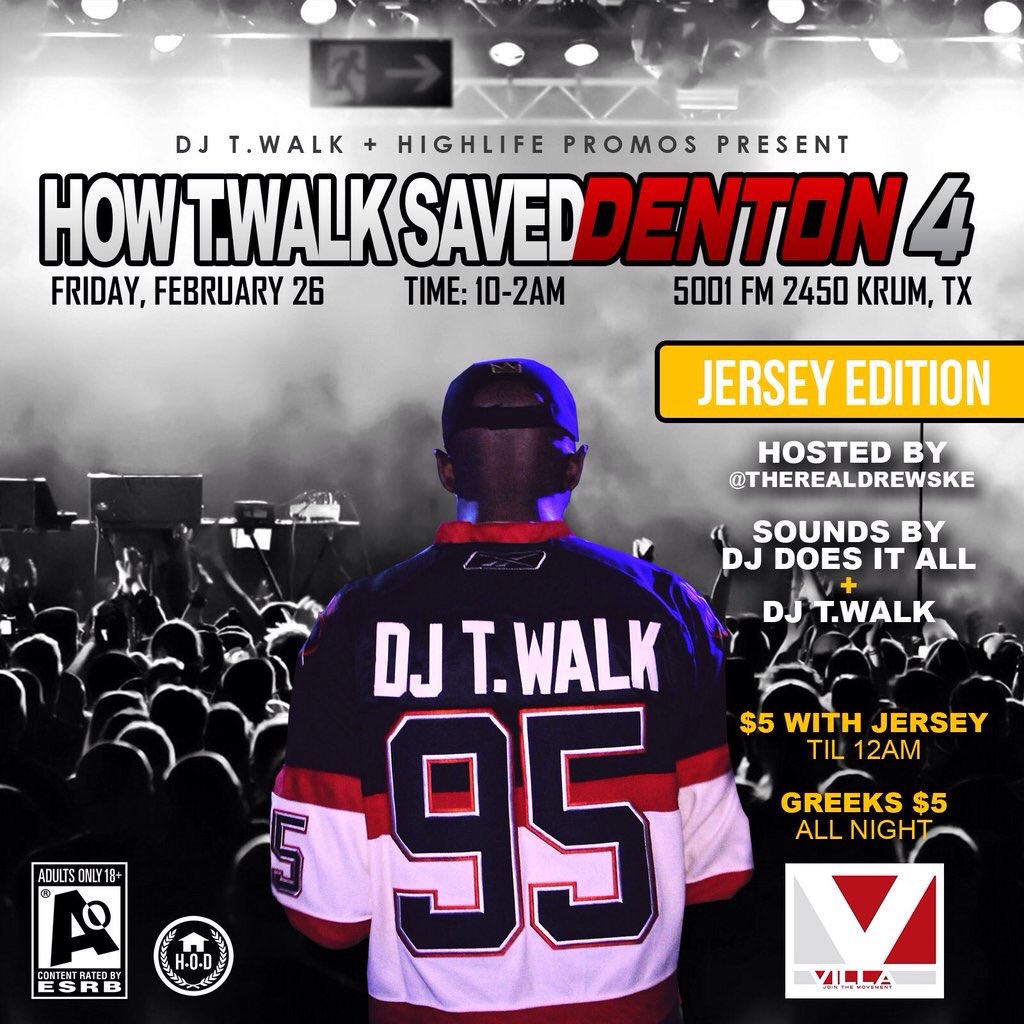 WeAreCKT's tweet photo. Denton TX We On The Way !#HowTwalkSavedDenton4 $5 With A Jersey til 12 ! Best 2 College DJ's x Kentucky #1 Host 🙌🏾 https://t.co/NwVdK691Xk