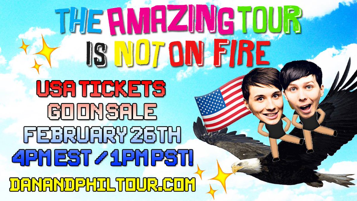 danielhowell's tweet photo. 👯 ✨ DAN AND PHIL USA TOUR TICKETS WILL BE RELEASED IN ONE WEEK 🇺🇸 #TATINOF https://t.co/VaezPUzVDj