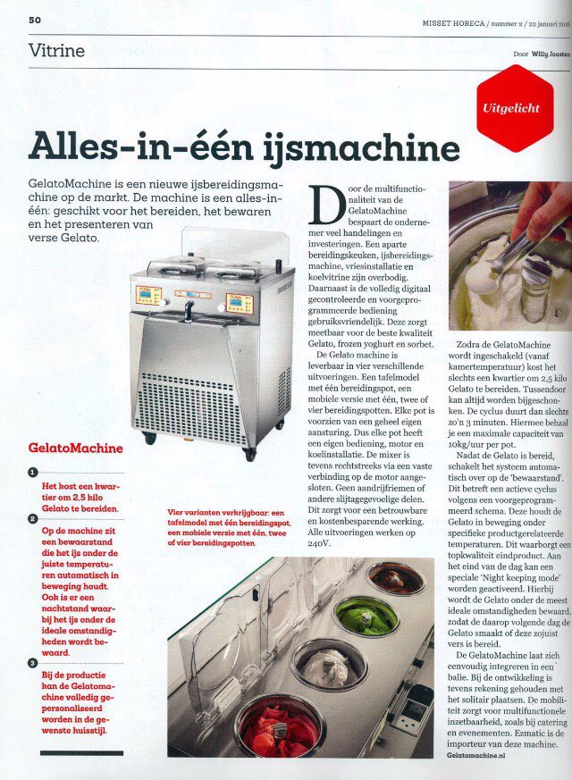 MachineGelato's tweet image. #GelatoMachine in de nieuwe #MissetHoreca