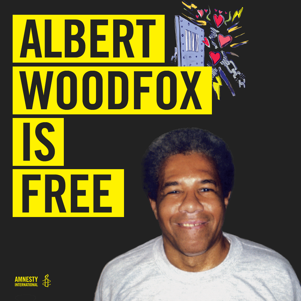 #AlbertWoodfox is finally free after 4 decades in solitary confinement! #Angola3 amn.st/6011Bb2jb