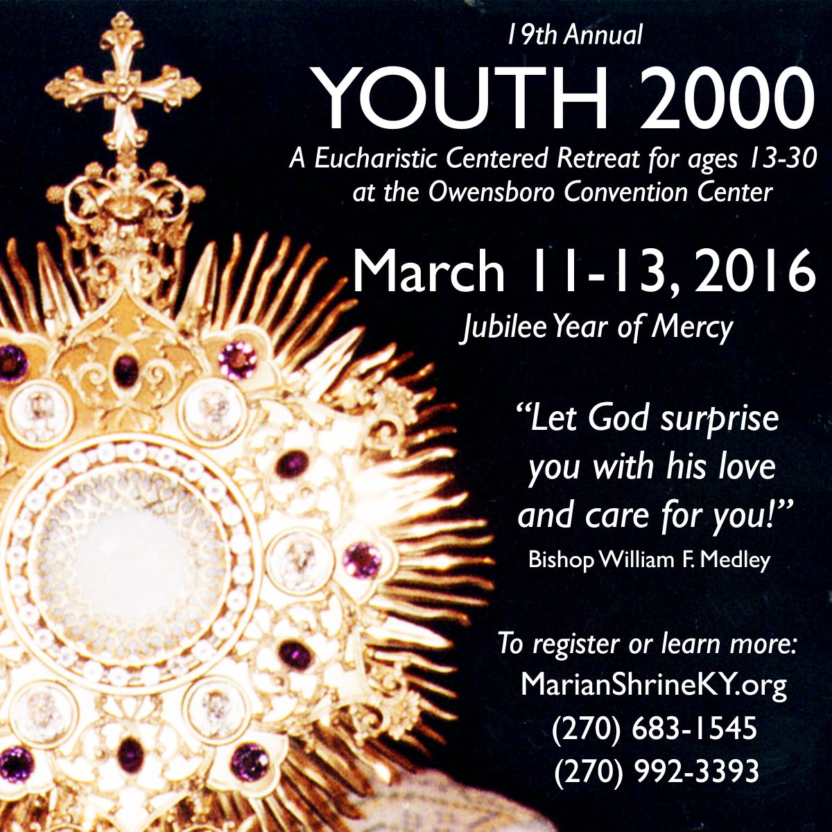 Owensboro1937's tweet photo. Help spread the word and pack the @OboroConvCtr for Youth 2000 !! Let's see how many retweets we can get! #owensboro https://t.co/BITYiEPTOs