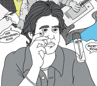 IndieWire's tweet photo. Artist @rotterandfrnds presents her illustrated take on the @vinylHBO premiere: https://t.co/uOUgE5PnZg https://t.co/yUD0Nhubpz