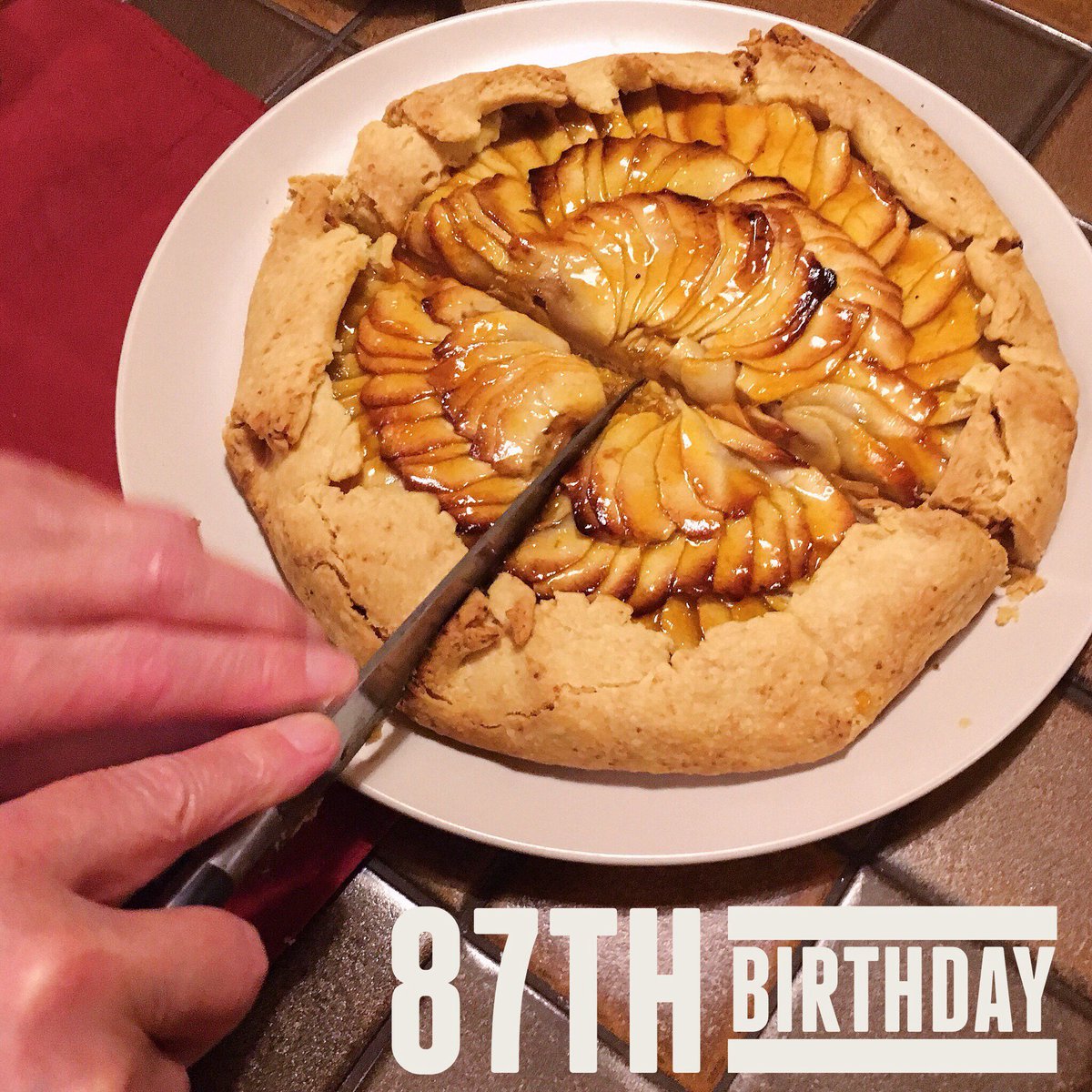 cookstrips's tweet photo. My son made me an apple galette for my birthday yesterday. Nothing better than spending the day with my whole family https://t.co/cAeEXdyBvS