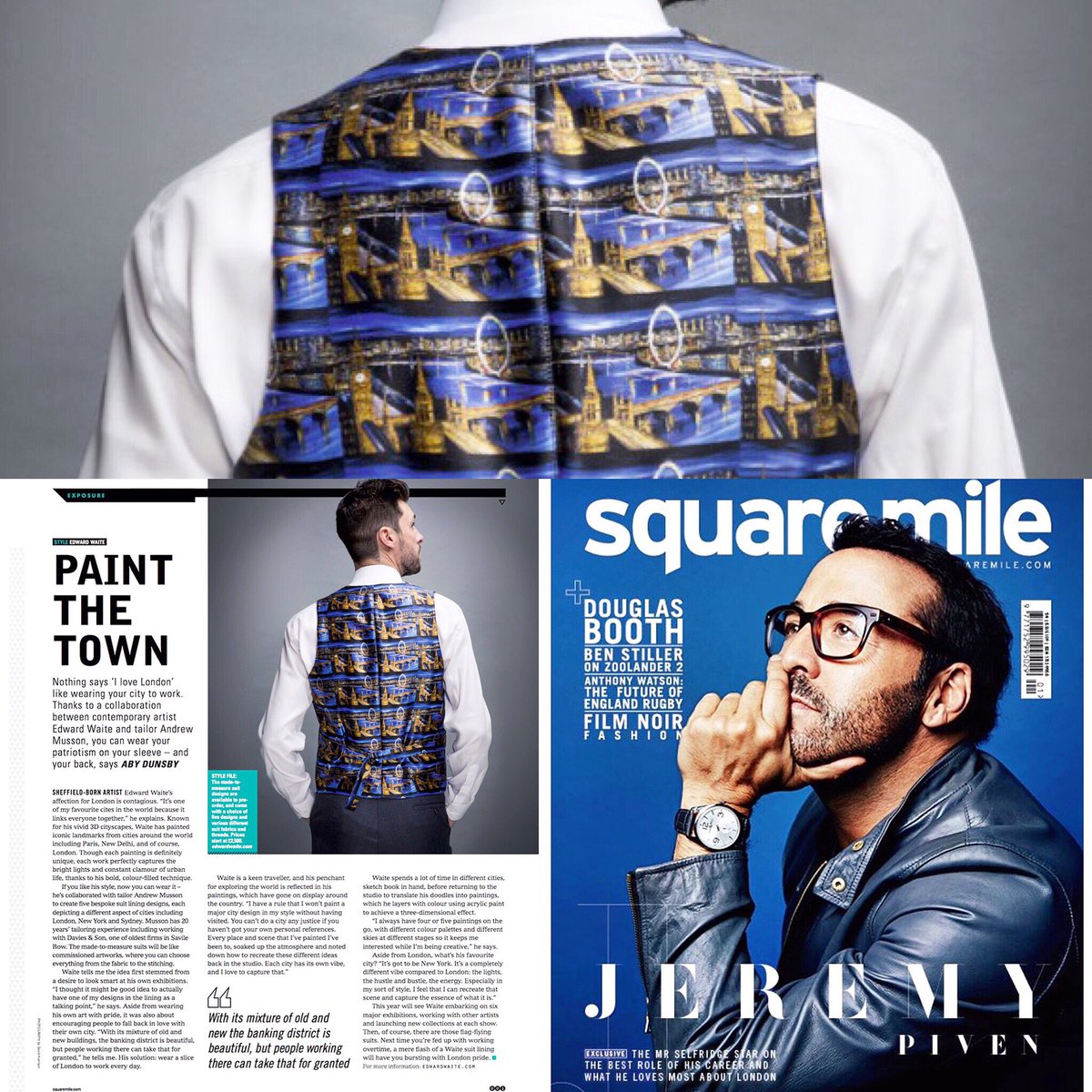 WaiteEdward's tweet photo. If your in London, grad a copy of this months @squaremile_com. It features my new suit!!! #suitlining #savilerow https://t.co/HgGlImRxMz