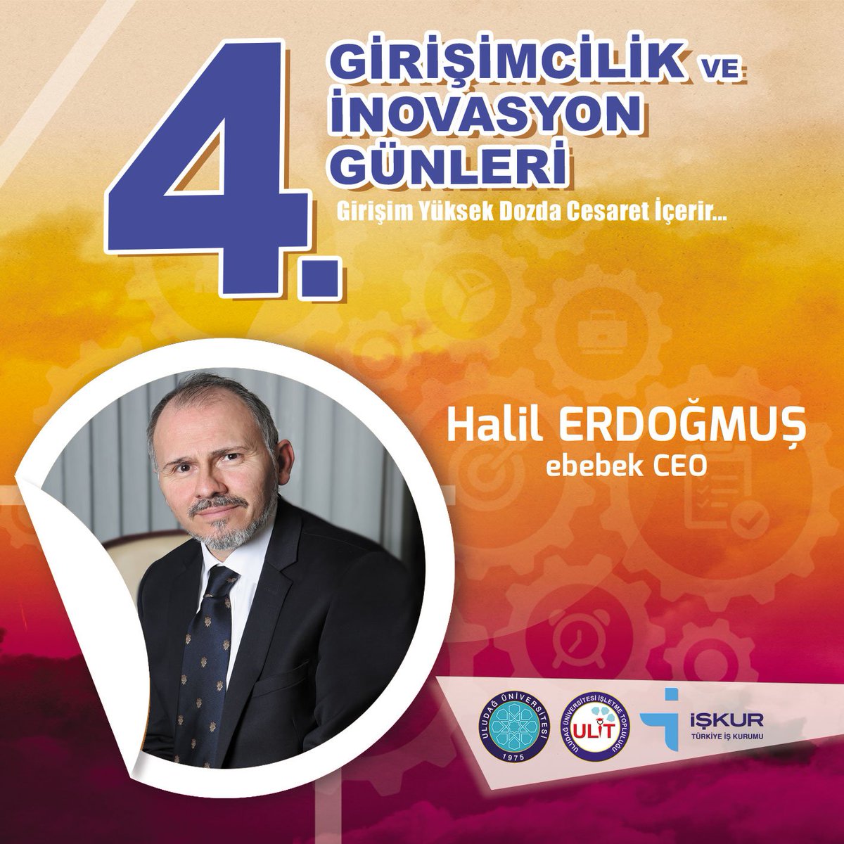 ulit1998's tweet photo. 4.Girişimcilik ve İnovasyon Günlerinde ebebek CEO Sn.@ErdogmusHalil bizlerle birlikte olacak. #cesaretet https://t.co/R6sPJMvDFQ
