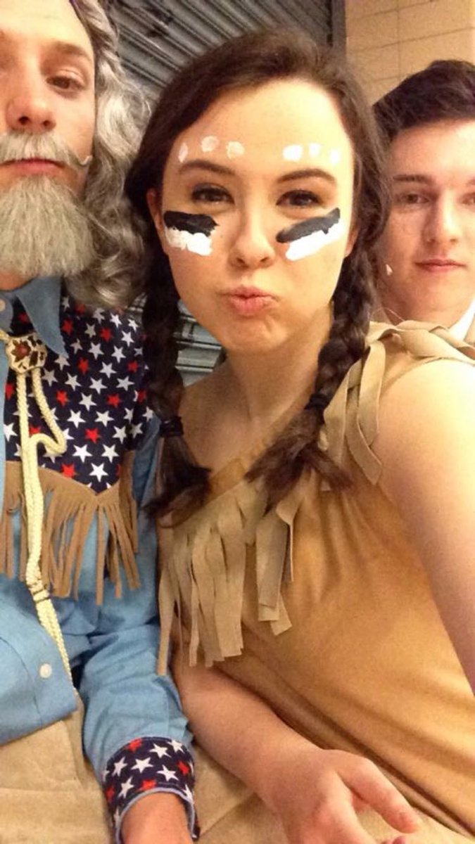 maryjosbig's tweet photo. When your little already has her costume ready for big little reveal https://t.co/BwisBQesx2