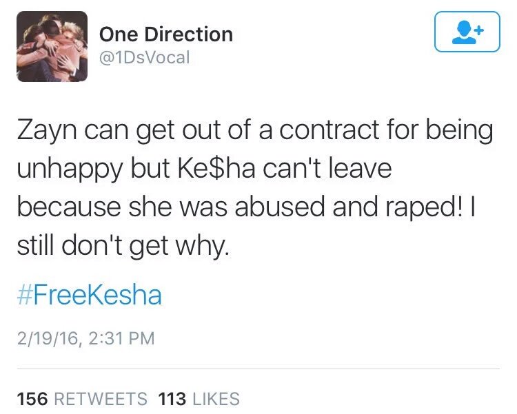 PopCrave's tweet photo. Why is this so true? #FreeKesha https://t.co/vqLam6NWdL