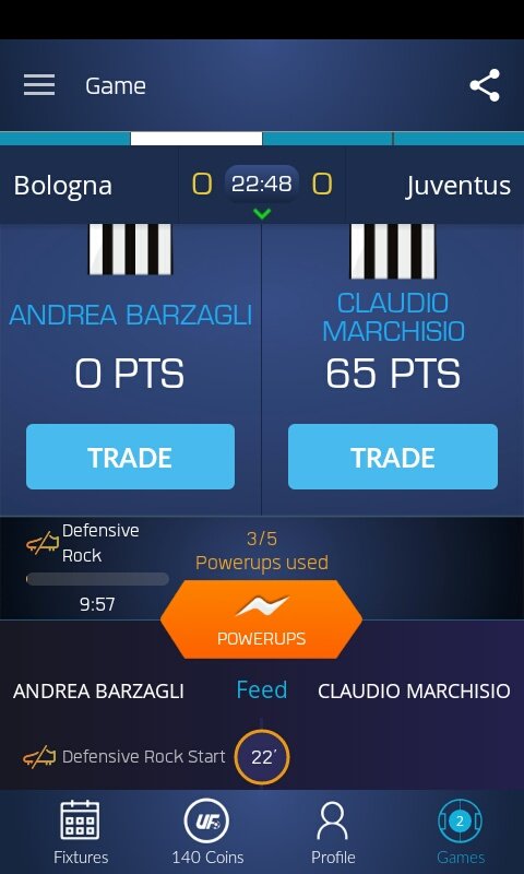 JackRixy's tweet photo. Just used my Defensive Rock on Andrea Barzagli on @ultimatefanlive for #Bologna vs #Juve https://t.co/5QN2egCZ0g