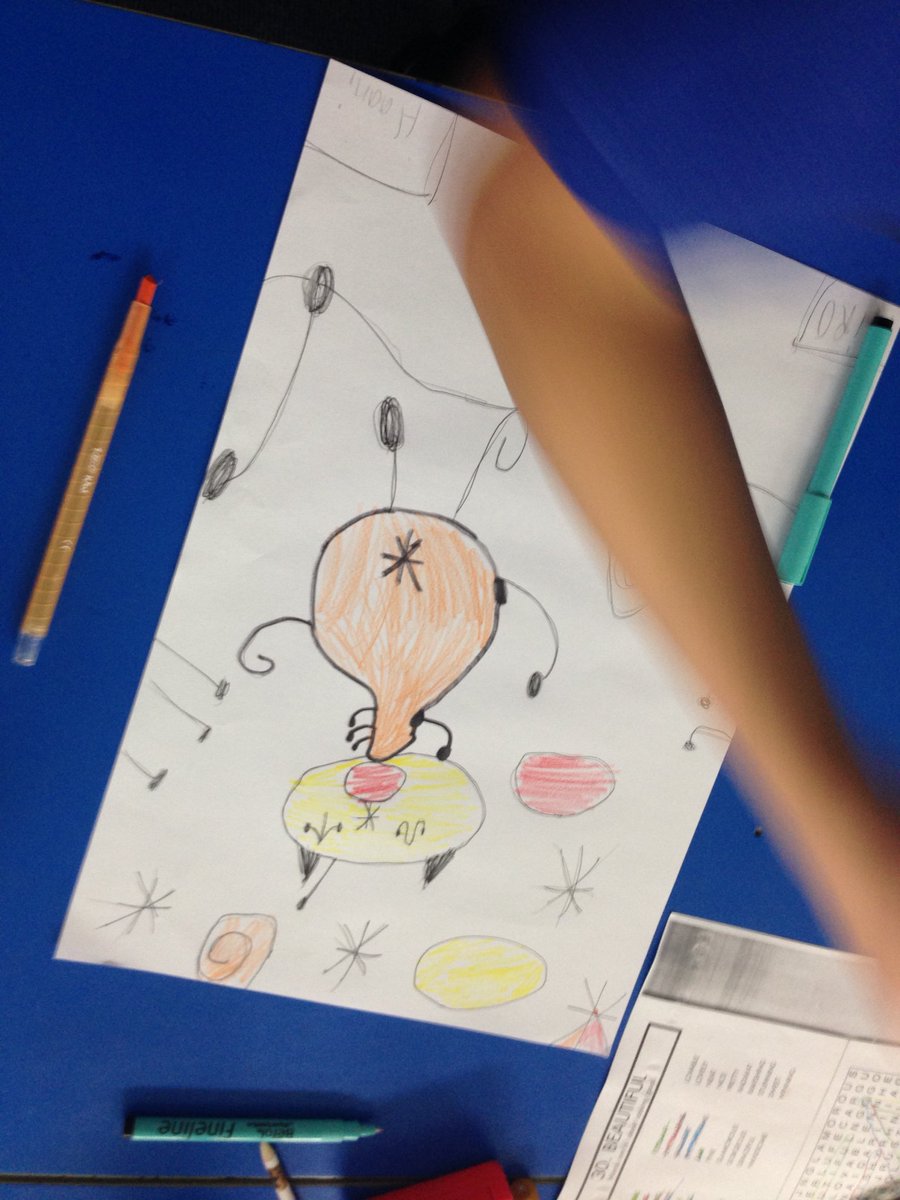 BanDevPS's tweet photo. We are learning to draw like Spanish artist Miro. #rollanddraw #artFriday's #Europe 📚🎨 https://t.co/YwqxspvGL9