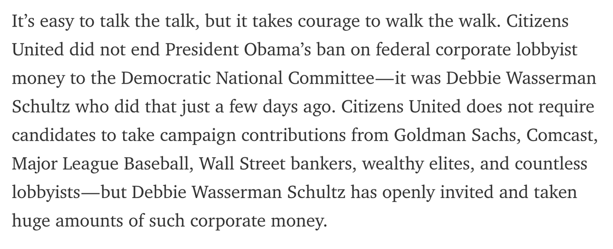 Tim_Canova's tweet image. It’s easy to talk the talk @dwstweets, but it takes courage to walk the walk. #FeelTheBern medium.com/@Tim_Canova/a-…