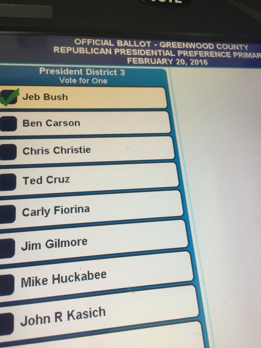 Real_JakeG's tweet photo. I'm a college student and I just voted for @JebBush in the @SCGOP primary #AllInForJeb https://t.co/Vu8T95vids