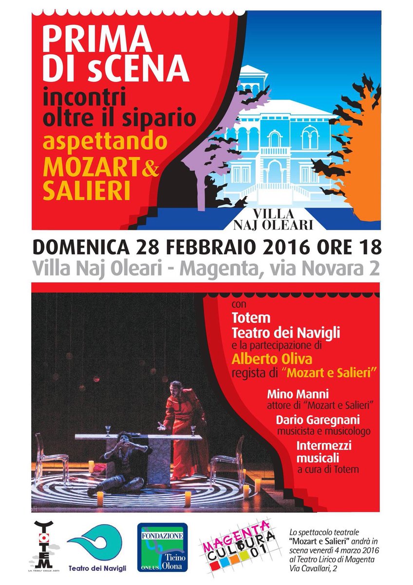 TOTEM_Magenta's tweet photo. Quando teatro e musica si incontrano... prima di sCena! 🎶🎭.
#totem #magentacultura2016 #incontroscena #mozart https://t.co/UQ2S8BtiAT