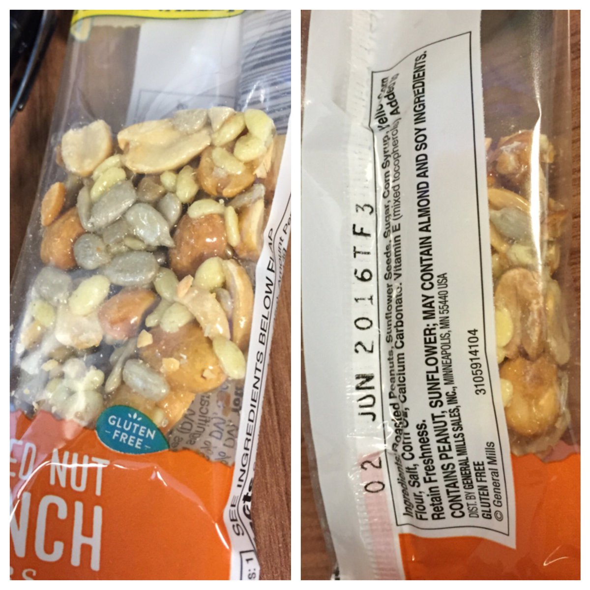 rgrifdog's tweet photo. @NatureValley what the heck?!? Selling half bars of Roasted Nut Crunch? Just pulled out of the box of 5 1/2 bars :( https://t.co/uw3ZNbEofX
