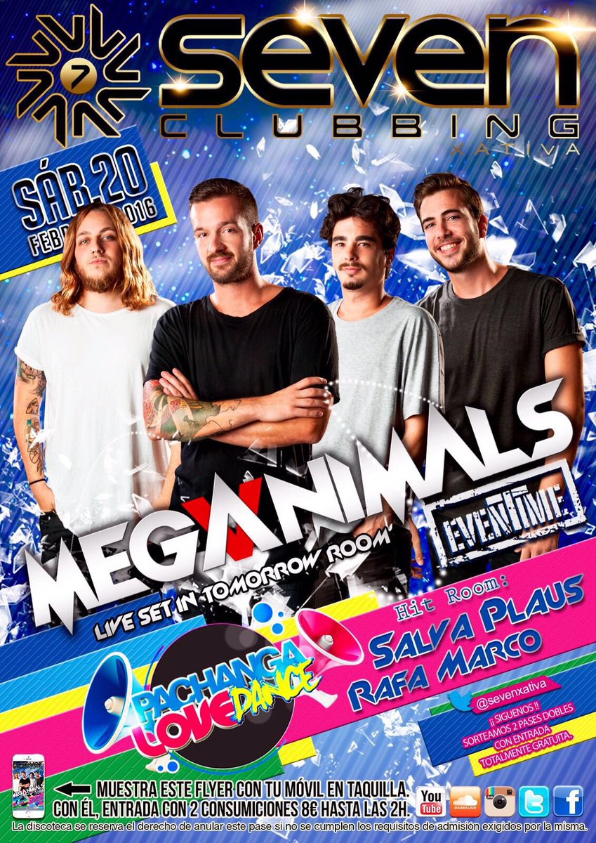 sevenxativa's tweet photo. Mañana @MEGANIMALS_ en #TomorrowRoom + #PachangaLoveDance en #HitRoom 
GOOO‼️‼️ 
#Xàtiva https://t.co/eaD4Jv1p4o