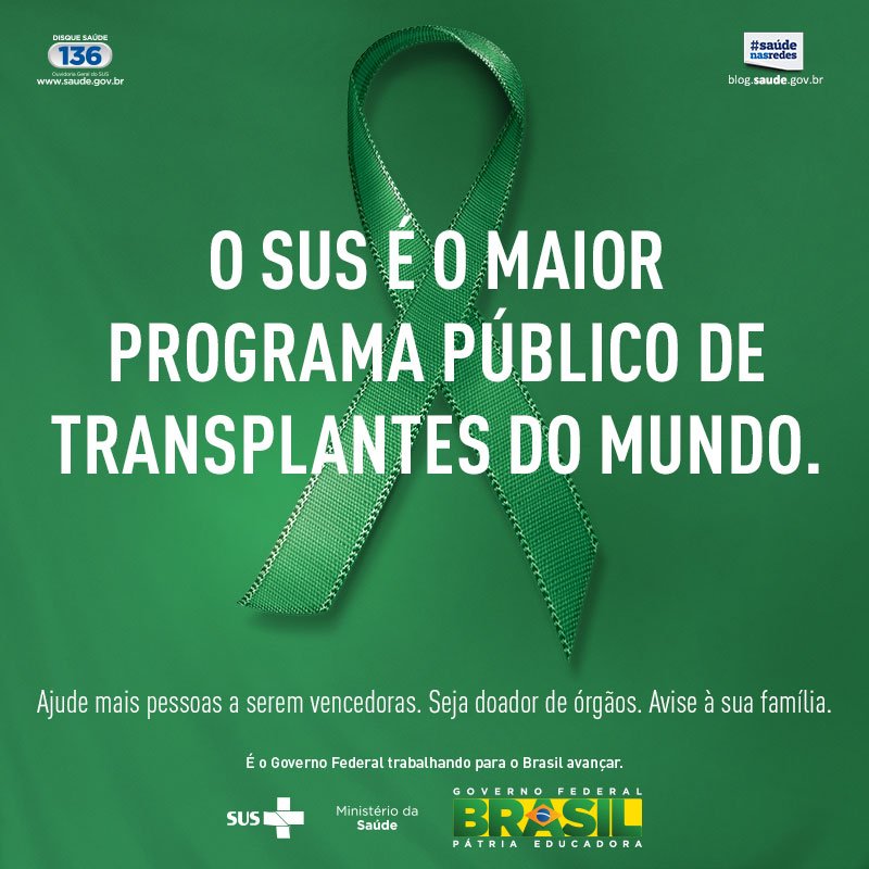 No Brasil, a lei determina que a família autorize a doação de órgãos. Por isso, converse c/ sua família. #doeórgãos