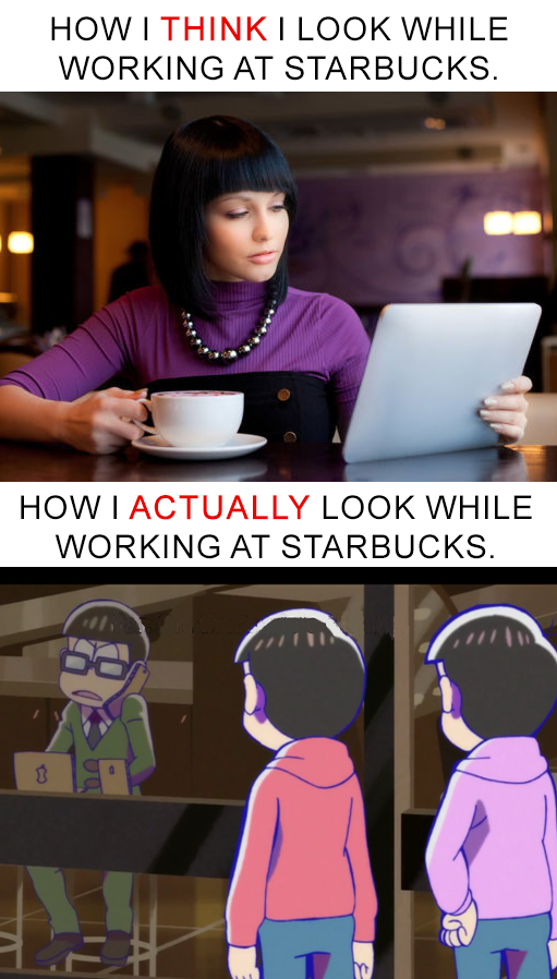 GingerWinifer's tweet photo. I am working at Starbucks today. #WorkingatStarbucks #Funnymeme #osomatsusan https://t.co/RkvkjFIIl3