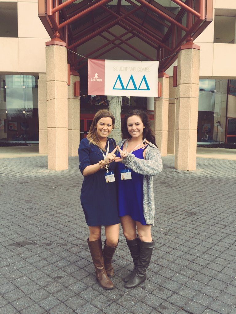 Our sisters Mia and Heather enjoying the St. Jude leadership conference! #tridelta4stjude 😊