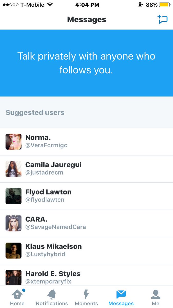 Literally my dms are empty come on change that around
