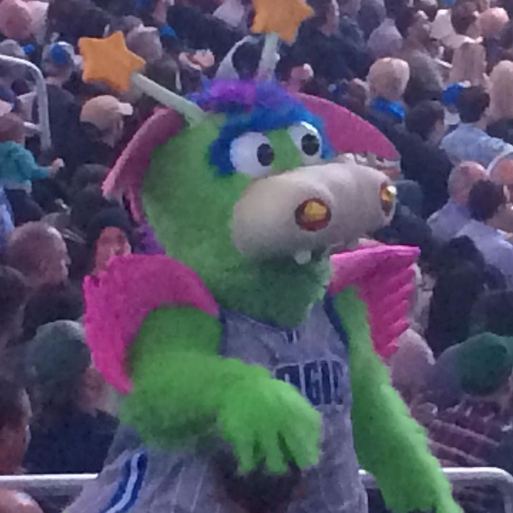ESPNOrlando's tweet photo. The greatest mascot of all @stuffmagic. #OrlandoMagic #StuffTheMagicDragon https://t.co/D5TSxZBD5V