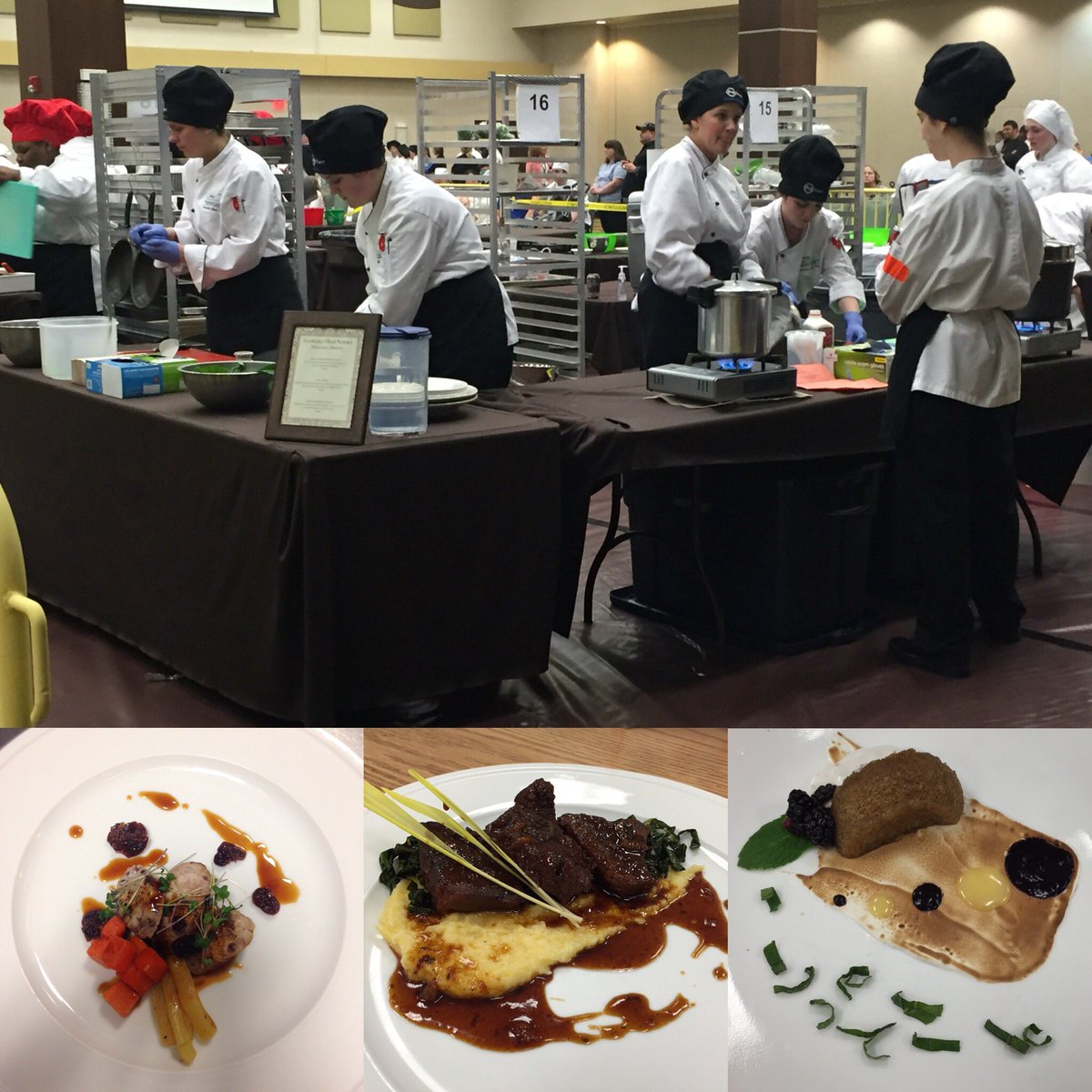 GHSCulinaryTeam's tweet image. Cooking action shot and pictures of the food we made today at ProStart State. @ngcauldwell @officialSPS