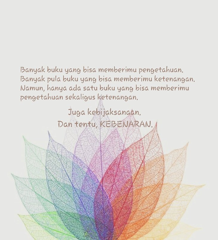 Jangan lupa baca 'buku yang satu' itu... #Quran #Quotes #FinalRevelation
