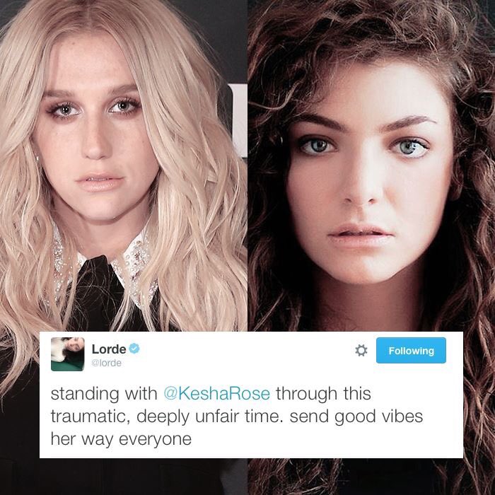 LordeBrasil's tweet photo. "Apoiando a Kesha durante esse período traumático e muito injusto. Mandem energias positivas pra ela." ❤️ https://t.co/8nFEnh2ApW