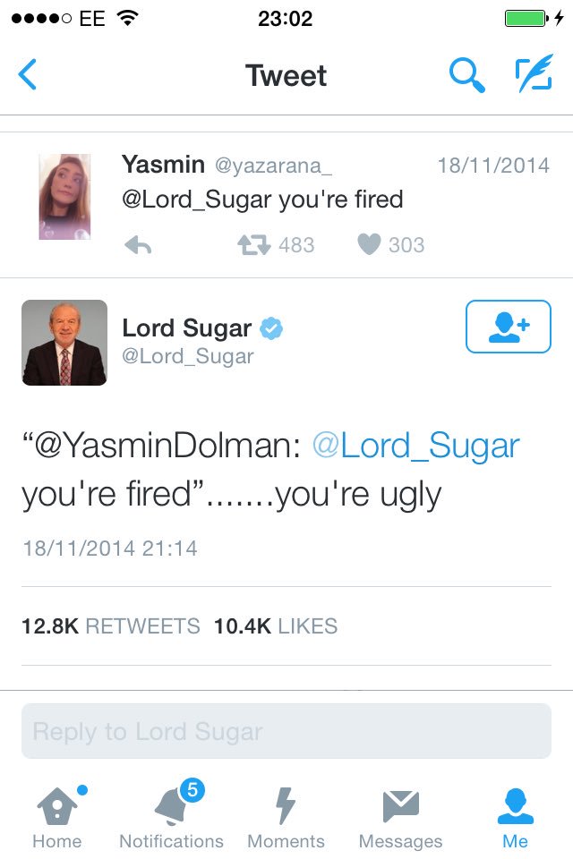 Lord Sugar actually gives 0 fucks 😭😂