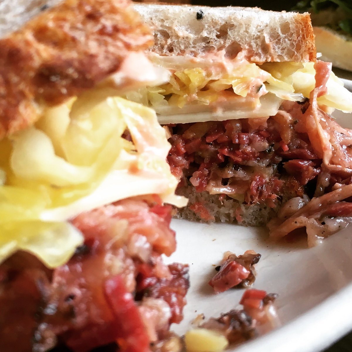 Enjoyed the pastrami <a href="/HitchcockDeli/">Hitchcock Deli</a>, but the porchetta with salsa verde was amazing.