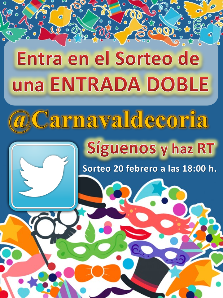carnavaldecoria's tweet photo. consigue una ENTRADA DOBLE para la FINAL del #Cnac2016 #Cocc2016 síguenos y haz Rt PARTICIPA Y DISFRUTA DEL CARNAVAL https://t.co/ofWkQyTEKX